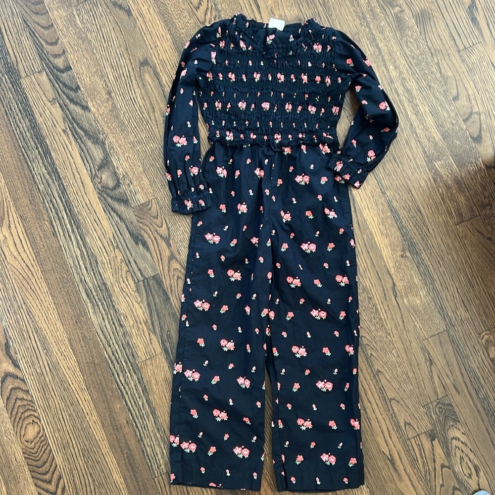 Crewcuts Black Floral Jumpsuit